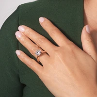Lab Grown Round Cut Diamond Engagement Ring 14K Yellow Gold (3.00 c