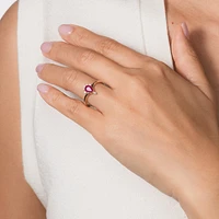 Pear Shape Ruby Ring 10K Yellow Gold