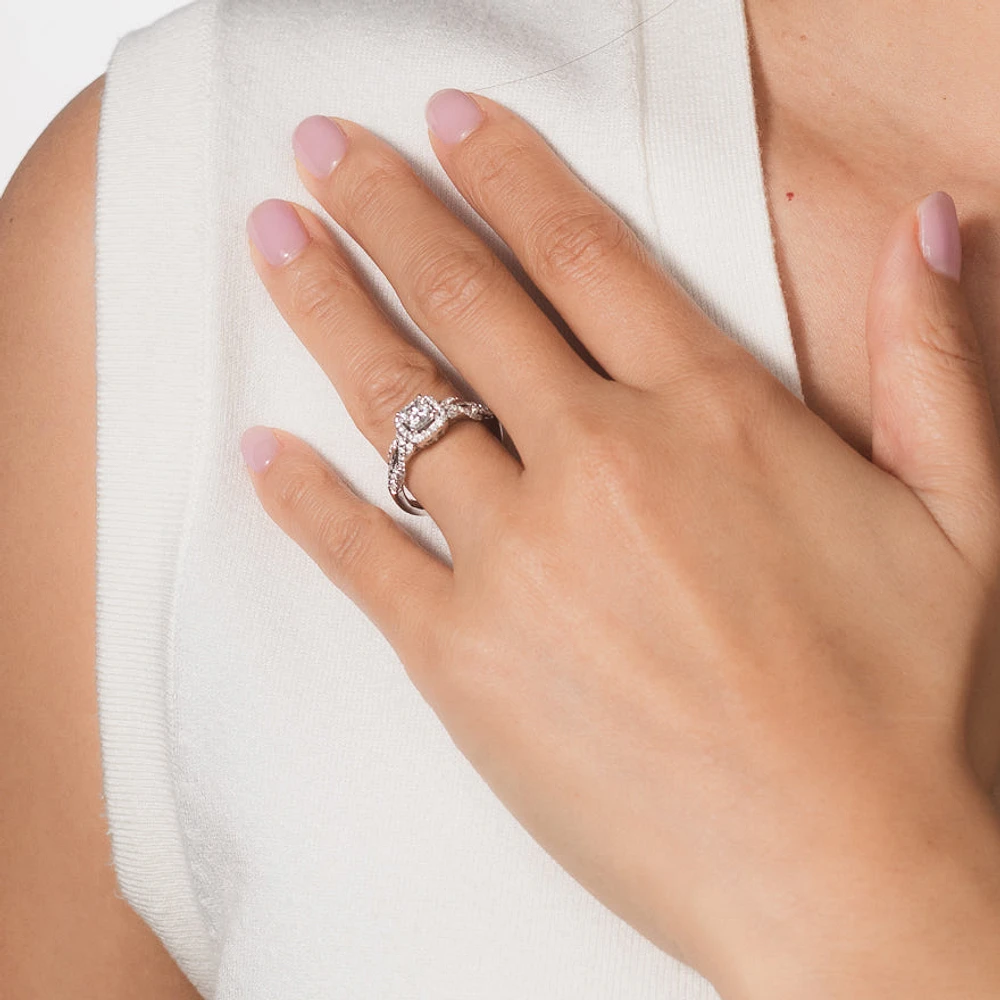 Princess Cut Diamond Engagement Ring in 14K White Gold (1.15 ct tw)