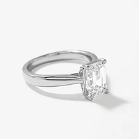 Lab Grown Emerald Cut Diamond Engagement Ring 14K White Gold