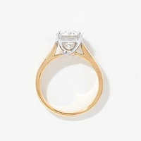 Lab Grown Round Cut Diamond Engagement Ring 14K Yellow Gold (2.00 c