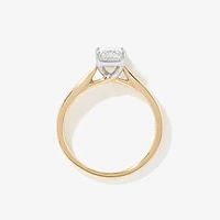 Lab Grown Emerald Cut Diamond Engagement Ring 14K Yellow Gold (1.50