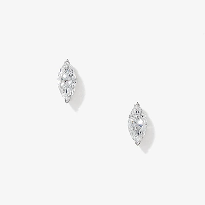 Lab Grown Marquise Diamond Stud Earrings in 14K White Gold (0.50 ct tw