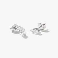 Lab Grown Marquise Diamond Stud Earrings in 14K White Gold (0.50 ct tw