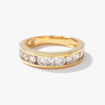 Channel Set Diamond Anniversary Ring 14K Yellow Gold (1.00 ct tw)