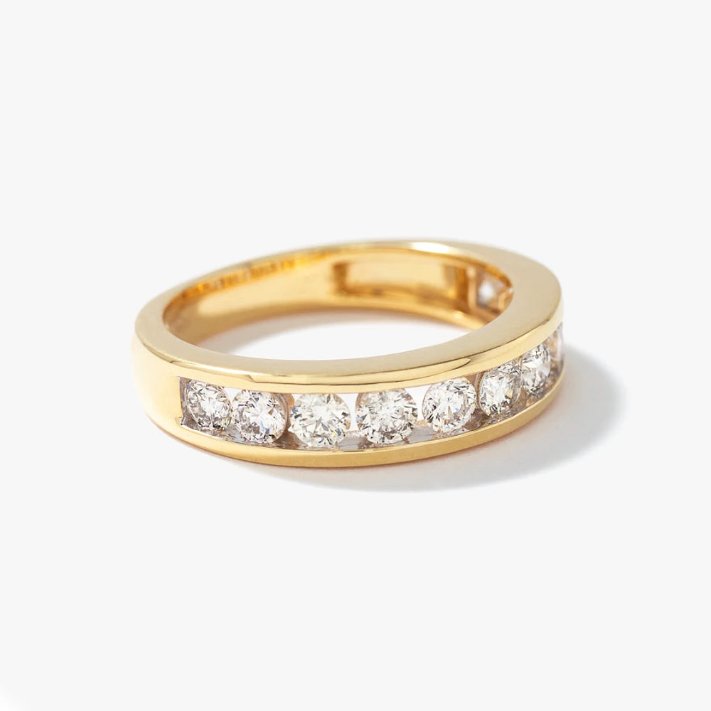Channel Set Diamond Anniversary Ring 14K Yellow Gold (1.00 ct tw)