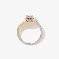 10K Yellow and White Gold Diamond Cluster Ring (0.25 ct tw)