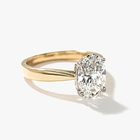 Lab Grown Oval Cut Diamond Engagement Ring 14K Yellow Gold (2.00 ct