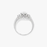 Diamond Cluster Ring 10K White Gold (0.66 ct tw)