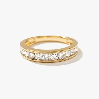 Channel Set Diamond Anniversary Ring 14K Yellow Gold (0.70 ct tw)