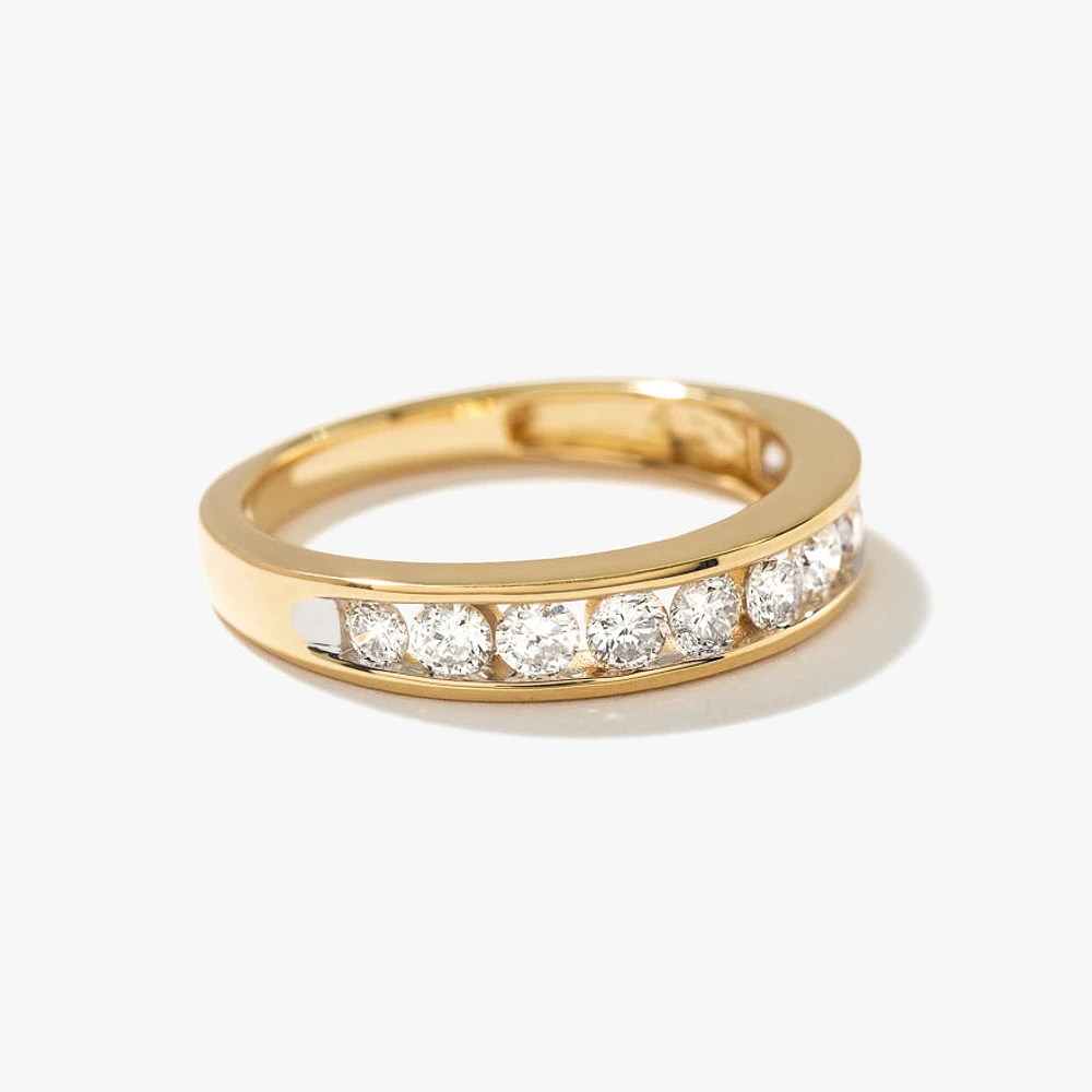 Channel Set Diamond Anniversary Ring 14K Yellow Gold (0.70 ct tw)