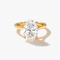 Lab Grown Oval Cut Diamond Engagement Ring 14K Yellow Gold (3.07 ct