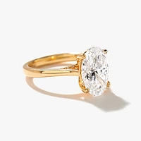 Lab Grown Oval Cut Diamond Engagement Ring 14K Yellow Gold (3.07 ct