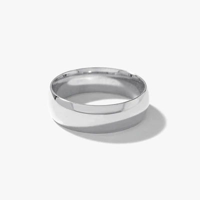 Low Dome Comfort Fit Wedding Band 10K White Gold (5MM)