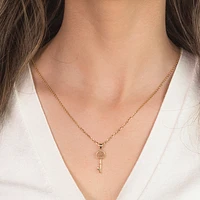 Family Tree Key Pendant in 10K Yellow and White Gold