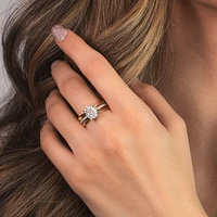 Oval Shape Diamond Cluster Ring 10K Yellow and White Gold (0.50 ct