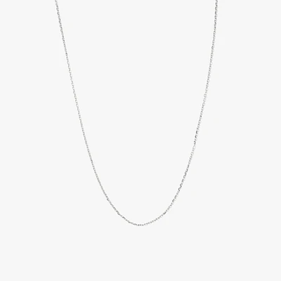 0.8mm Diamond Cut Cable Chain in 10K White Gold (18")