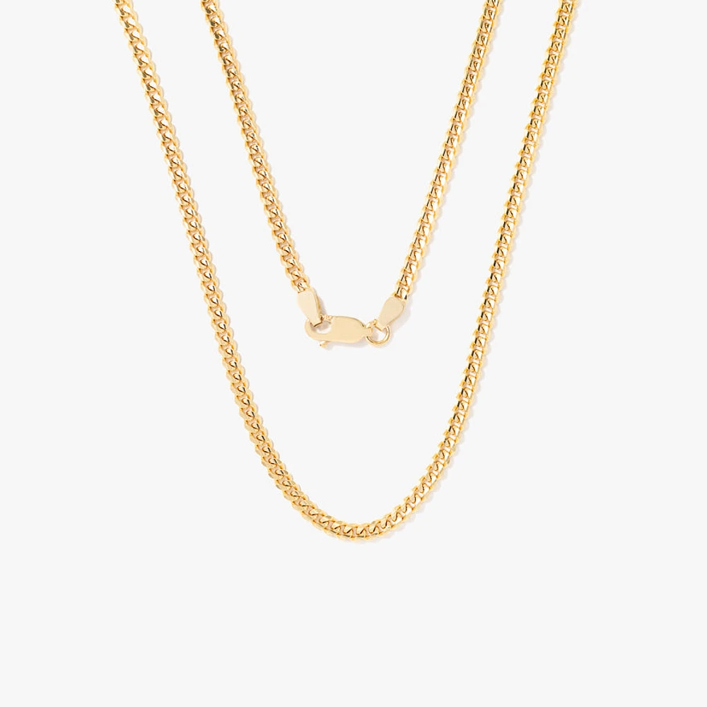 10K Yellow Gold 2.8mm Curb Chain (20")