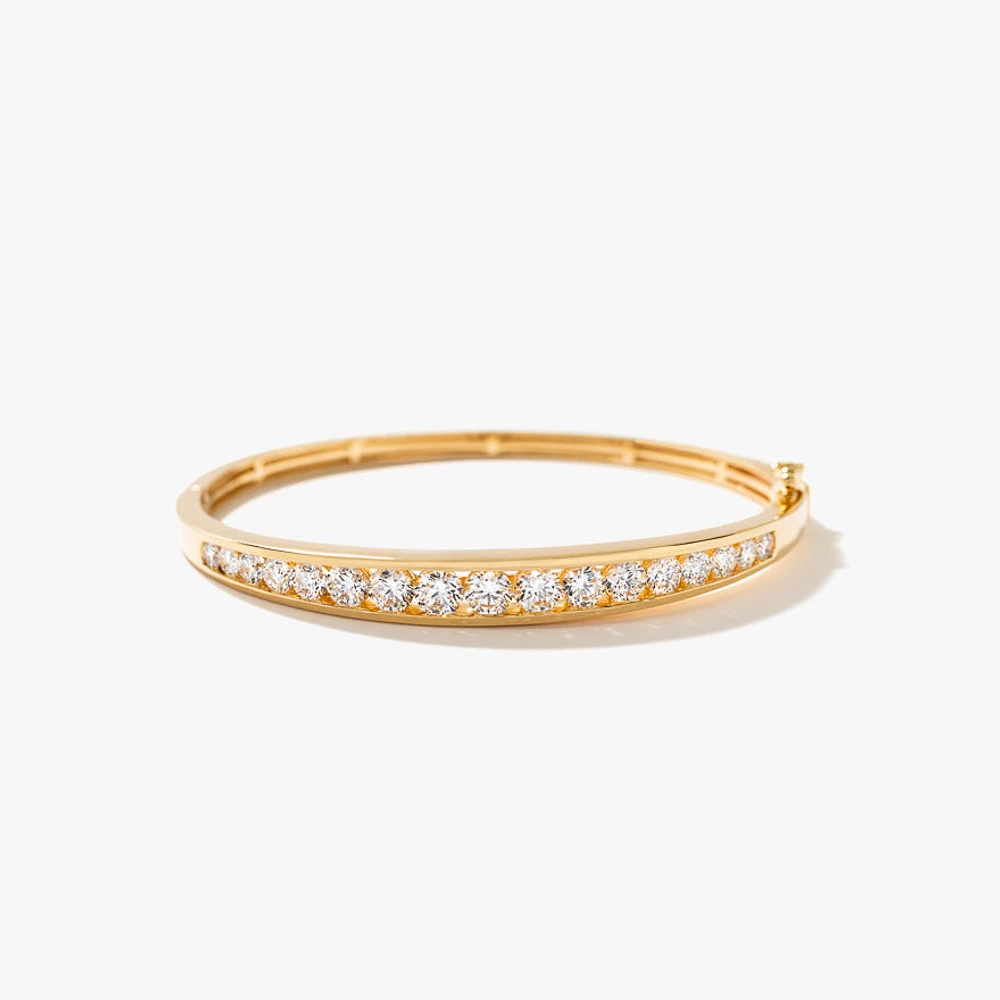 Lab Grown Diamond Bangle Bracelet In 14K Yellow Gold (3.00 ct tw)
