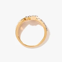 10K Yellow and White Gold Diamond Cluster Ring (0.10 ct tw)