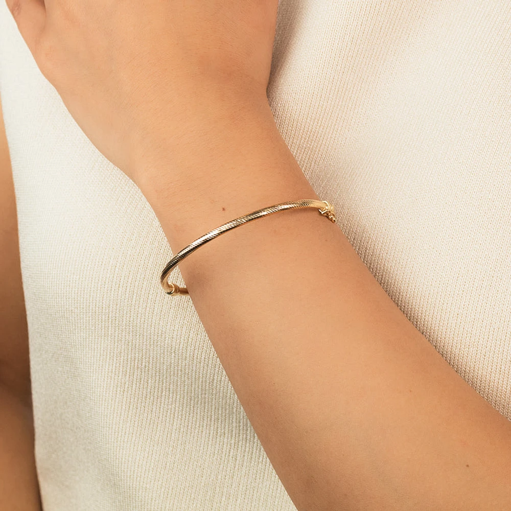 60mm Diamond Cut Bangle in 10K Yellow Gold