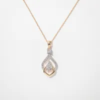 Diamond Cluster Necklace in 10K White and Yellow Gold (0.25 ct tw)