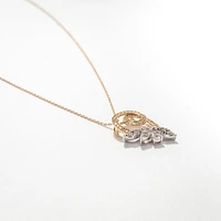 Diamond Cluster Pendant in 10K Yellow and White Gold (0.40 ct tw)