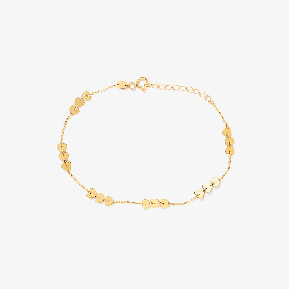 Heart Bracelet in 10K Yellow Gold