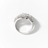 Lab Grown Diamond Cluster Ring 14K White Gold (3.00 ct tw)