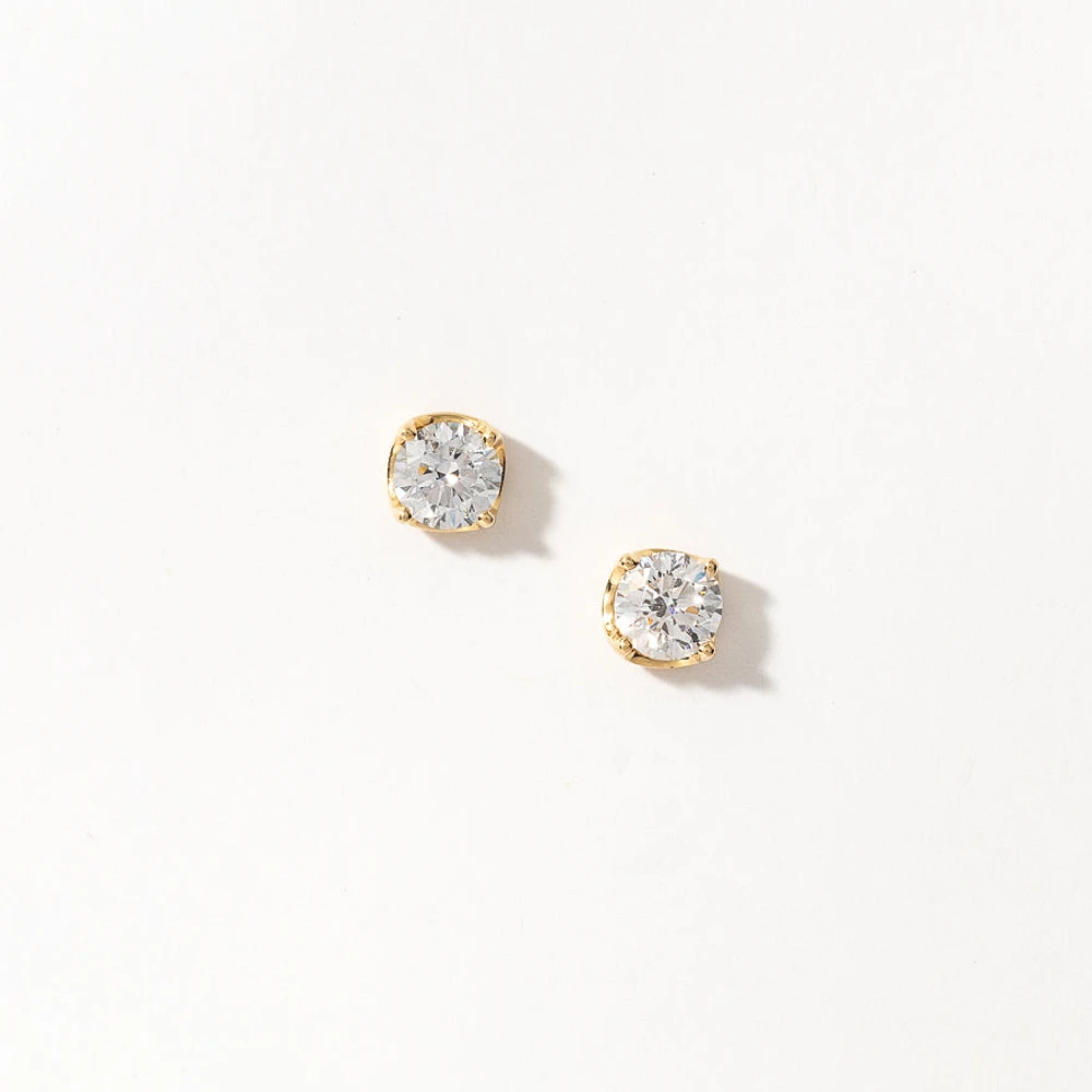 Lab Grown Diamond Stud Earrings in 14K Yellow Gold (1.50 ct tw)