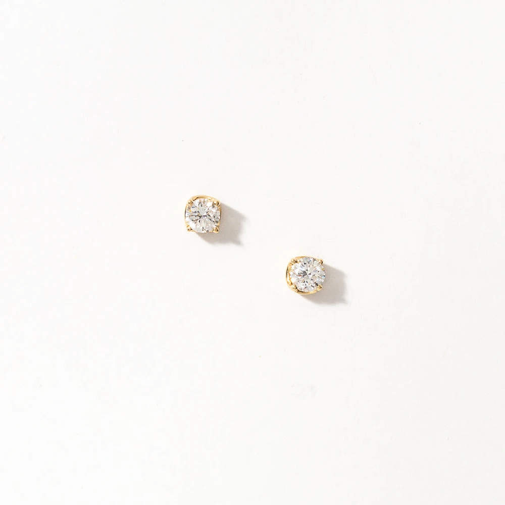 Lab Grown Diamond Stud Earrings in 14K Yellow Gold (0.50 ct tw)