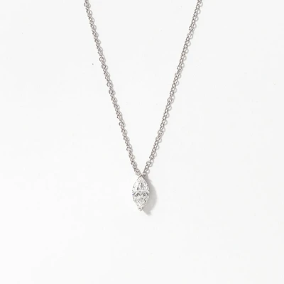 Lab Grown Marquise Diamond Necklace in 14K White Gold (0.50 ct tw)