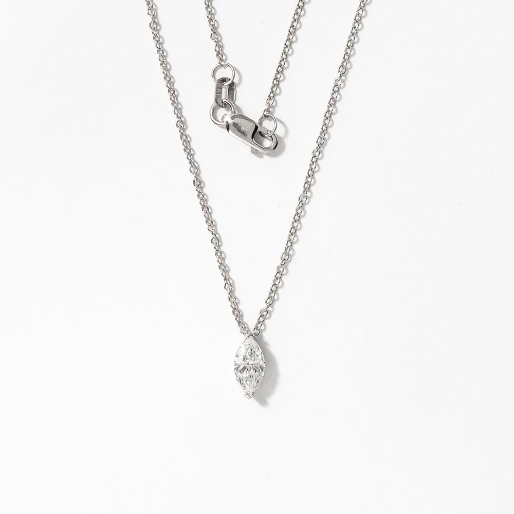 Lab Grown Marquise Diamond Necklace in 14K White Gold (0.50 ct tw)