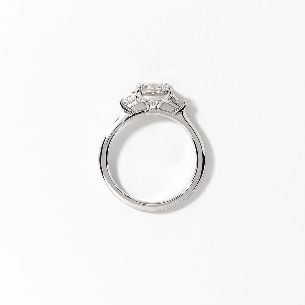 Lab Grown Cushion Cut Diamond Engagement Ring in 14K White Gold (1.83