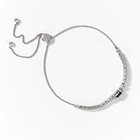 Sapphire and Diamond Bolo Bracelet in 10K White Gold