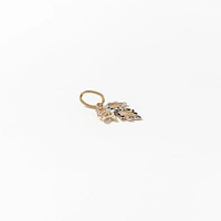 Leaf Pendant in 10K White and Yellow Gold