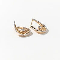 Sunray Diamond Earrings in 10K Yellow and White Gold (0.40 ct tw)