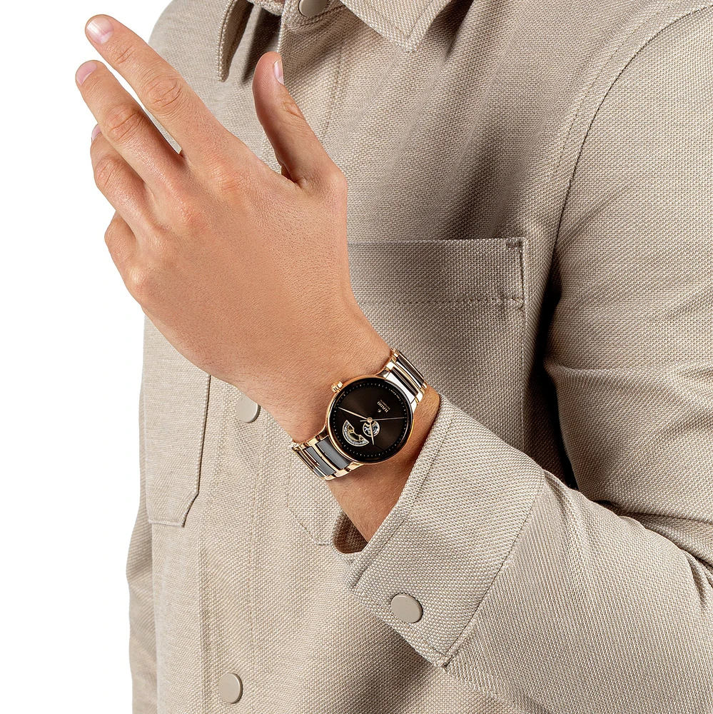 Rado Centrix Automatic Open Heart Brown Dial Watch | R30013302