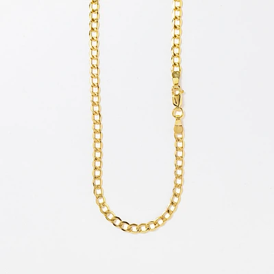 10K Yellow Gold 3.9mm Hollow Curb Chain (20")