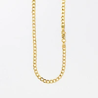 10K Yellow Gold 3.9mm Hollow Curb Chain (20")