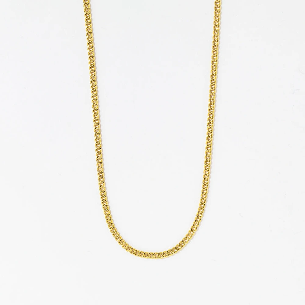 2.1mm Hollow Miami Cuban Chain in 10K Yellow Gold (18")
