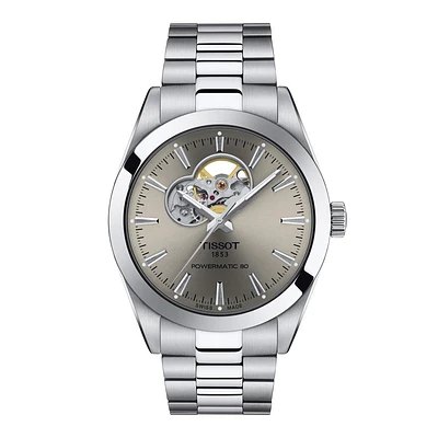 Tissot Gentleman Powermatic 80 Open Heart Grey Dial Watch | T127407110
