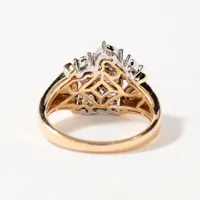 Diamond Cluster Ring in 10K Yellow and White Gold (0.50 ct tw)
