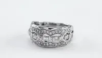 Diamond Cluster Dinner Ring 10K White Gold (1.00 ct tw)