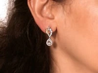 Diamond Cluster Dangle Earrings in 10K Yellow and White Gold (0.33 ct