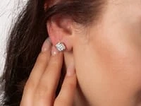 Diamond Cluster Stud Earrings in 14K Yellow and White Gold (1.00 ct tw