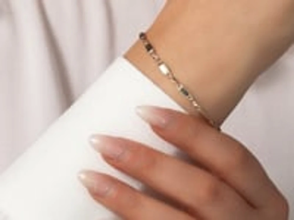 10K Yellow Gold Link Plate Bracelet