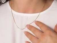 10K Italian Yellow Gold 0.9mm Square Franco Chain (20")