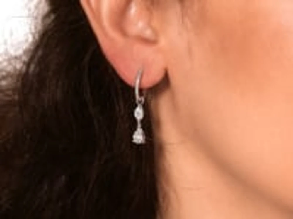 Multi-Look Diamond Dangle Earrings in 10K White Gold (0.50 ct tw)