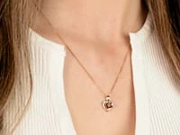 Heart Shaped Garnet Necklace in 10K Yellow Gold